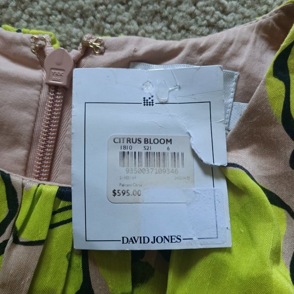 NWT Aje Pelicano Citrus Bloom Asymmetric Tiered Dress - Size AU 6 / US 2 - Picture 6 of 16